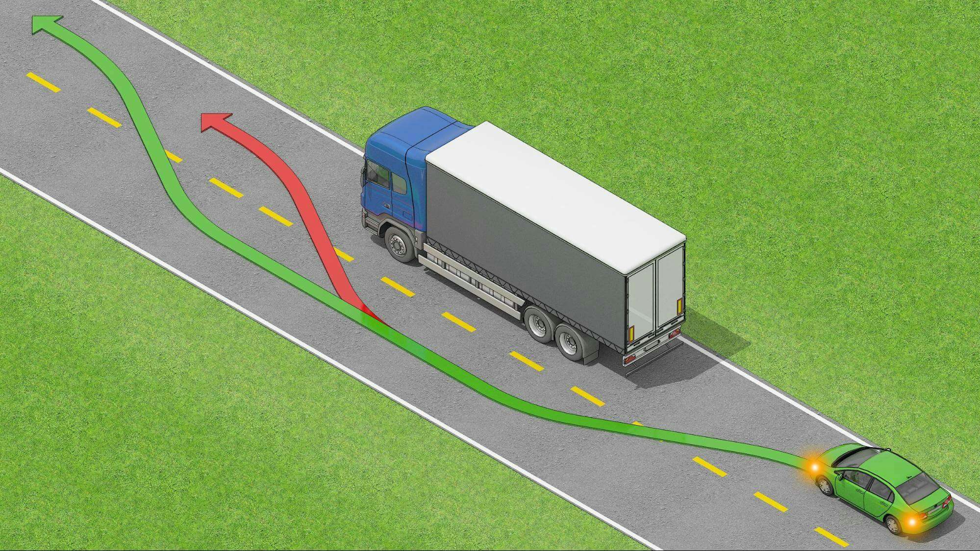 How to safely overtake a truck