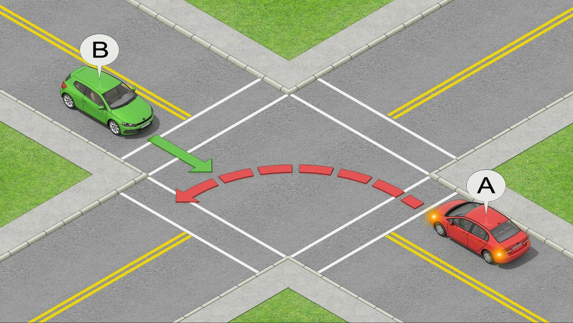 yield when turning left