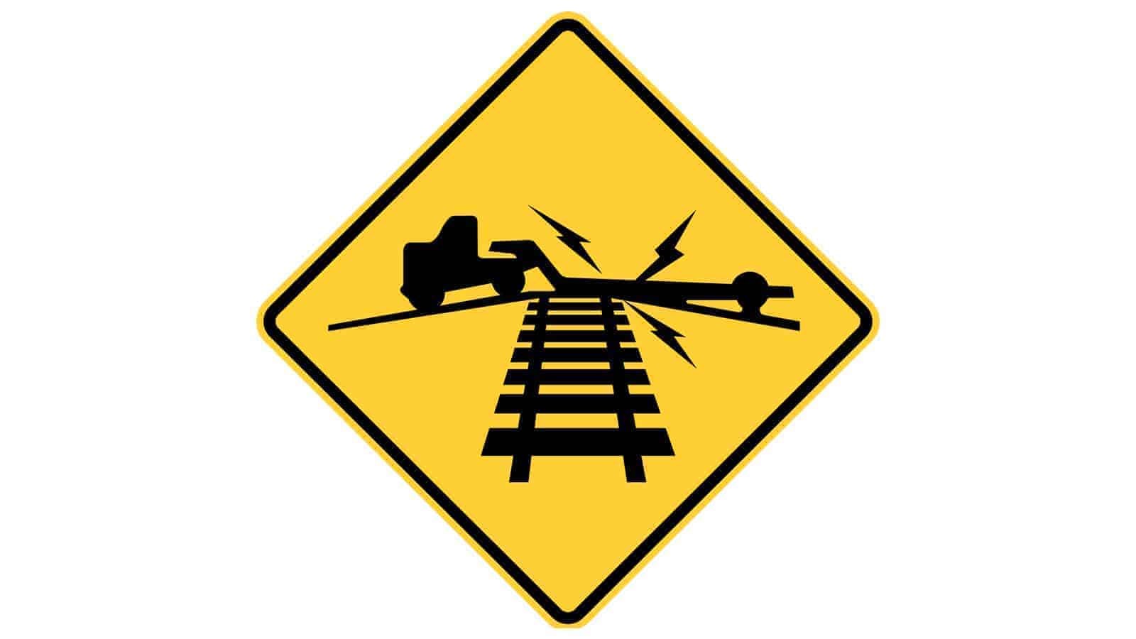 Warning sign Low Ground Clearance Railroad Crossing