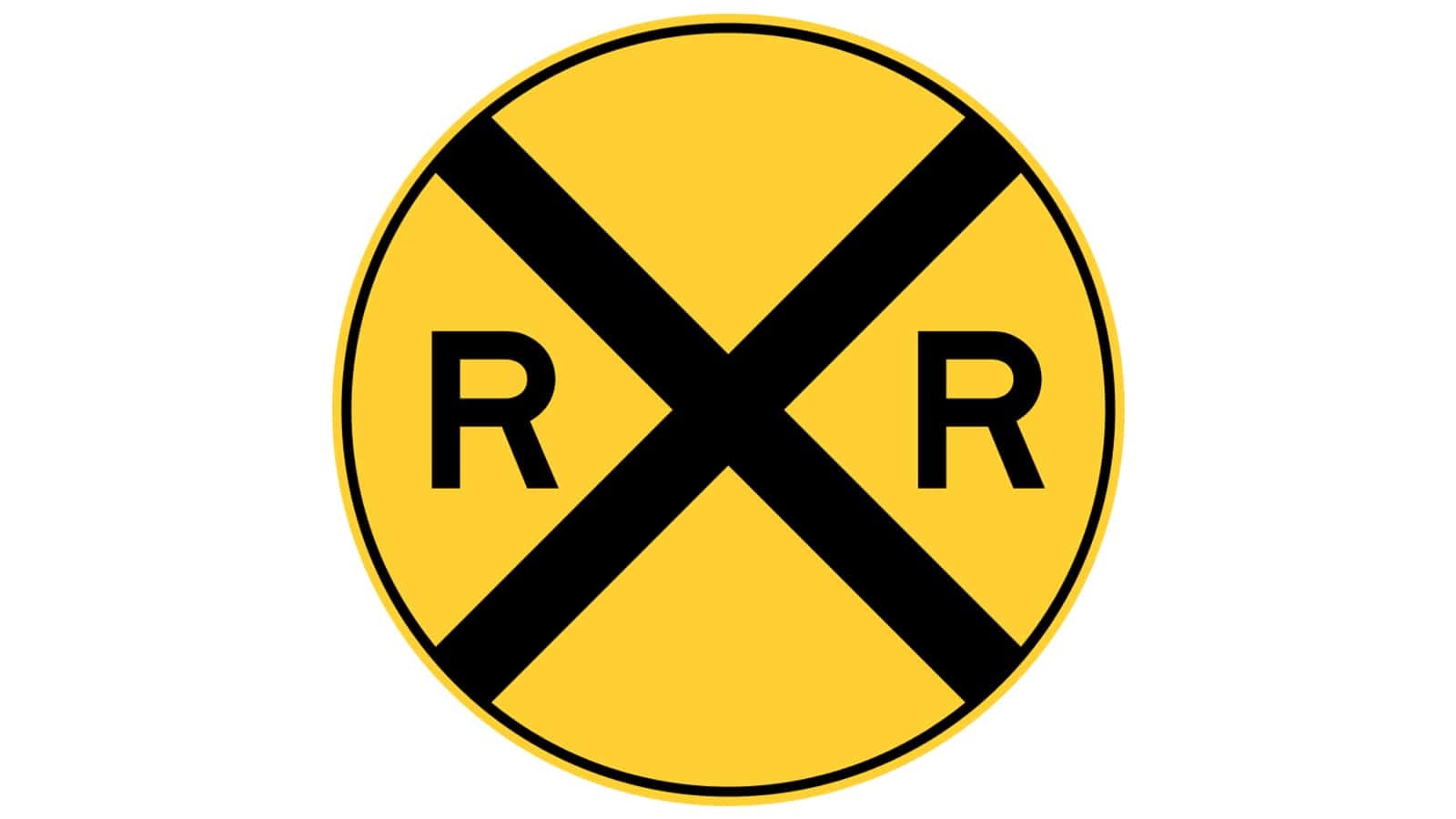 warning sign Railroad Crossing Ahead
