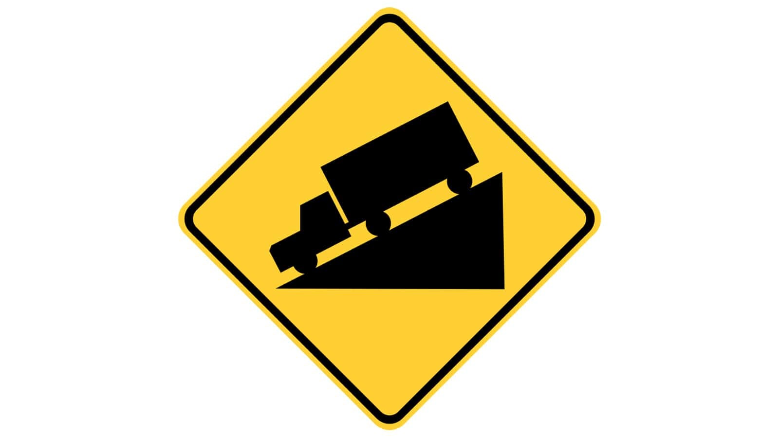 Warning sign Steep Grade/Hill