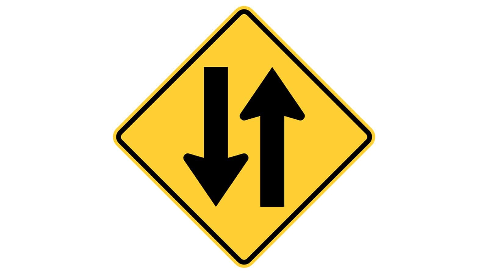 Warning sign Two-Way Traffic