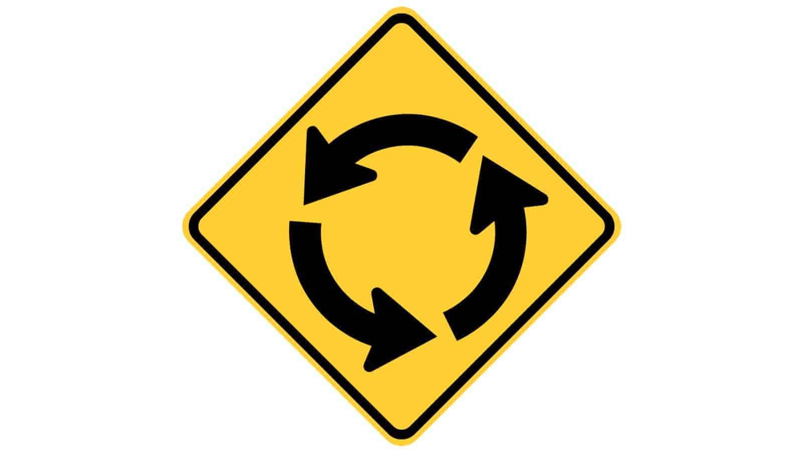Warning sign Circular Intersection Warning (Roundabout)