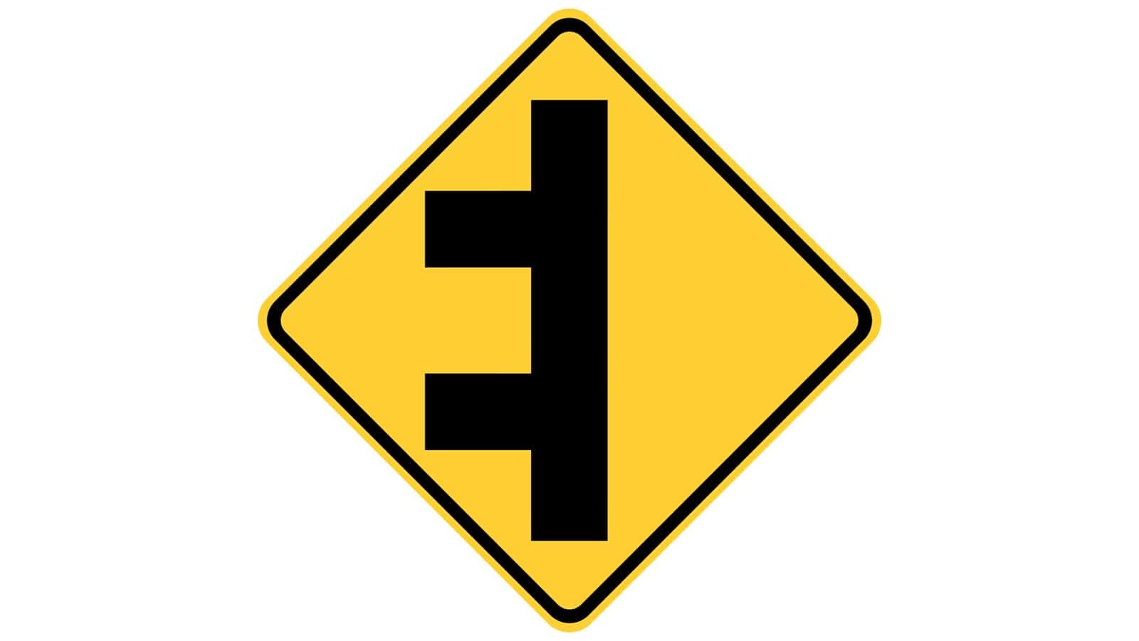 Warning sign Double-Side Roads