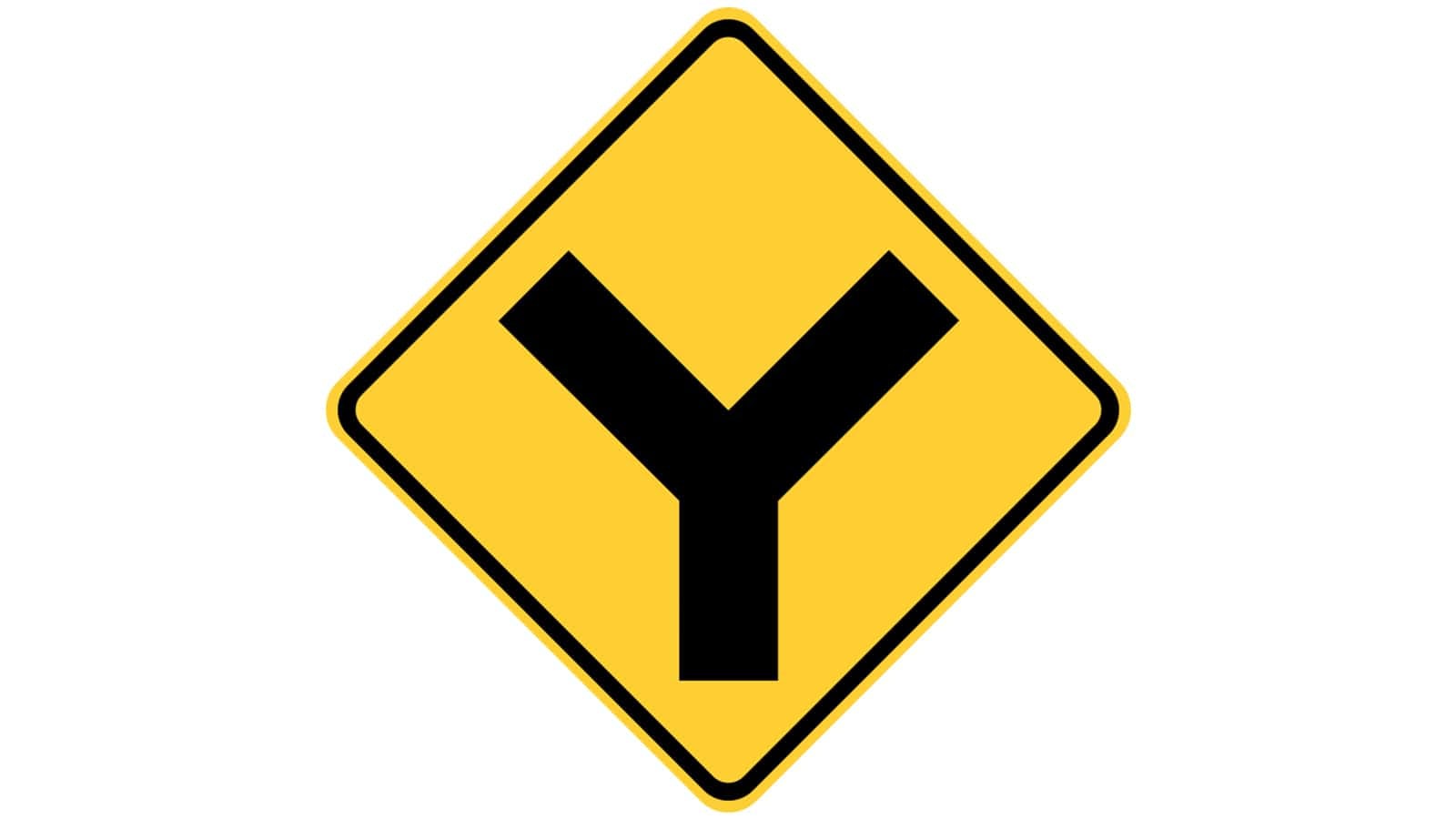 Warning sign Y-Roads