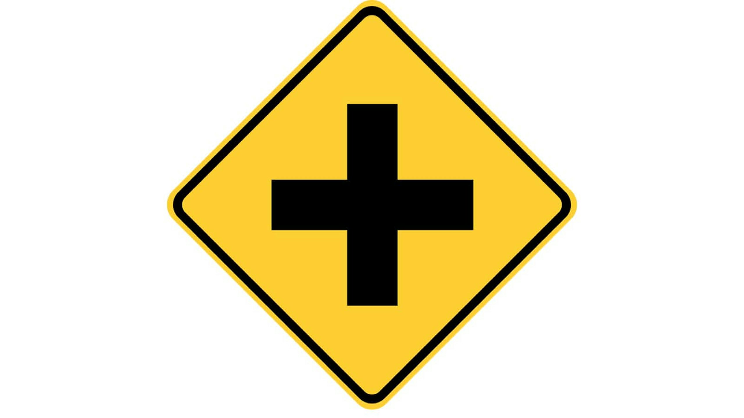 Warning sign Crossroads