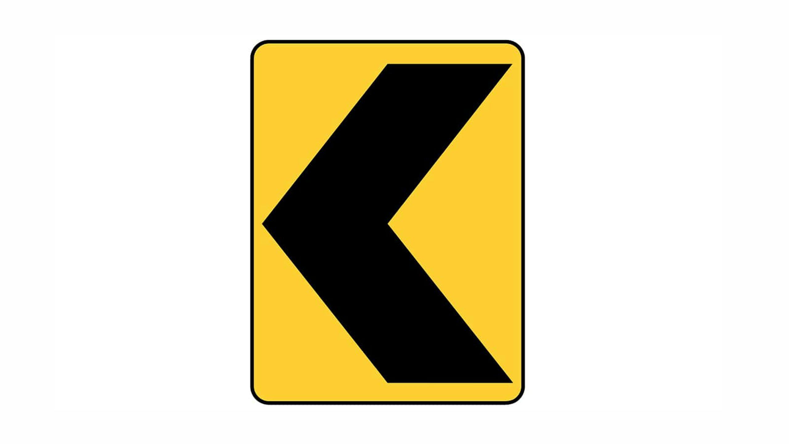 With only one left, iconic yellow road sign showing running