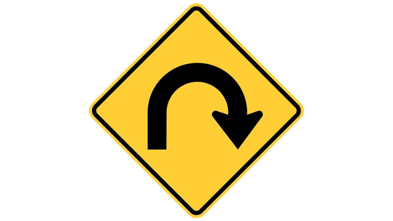 Warning sign Hairpin Curve