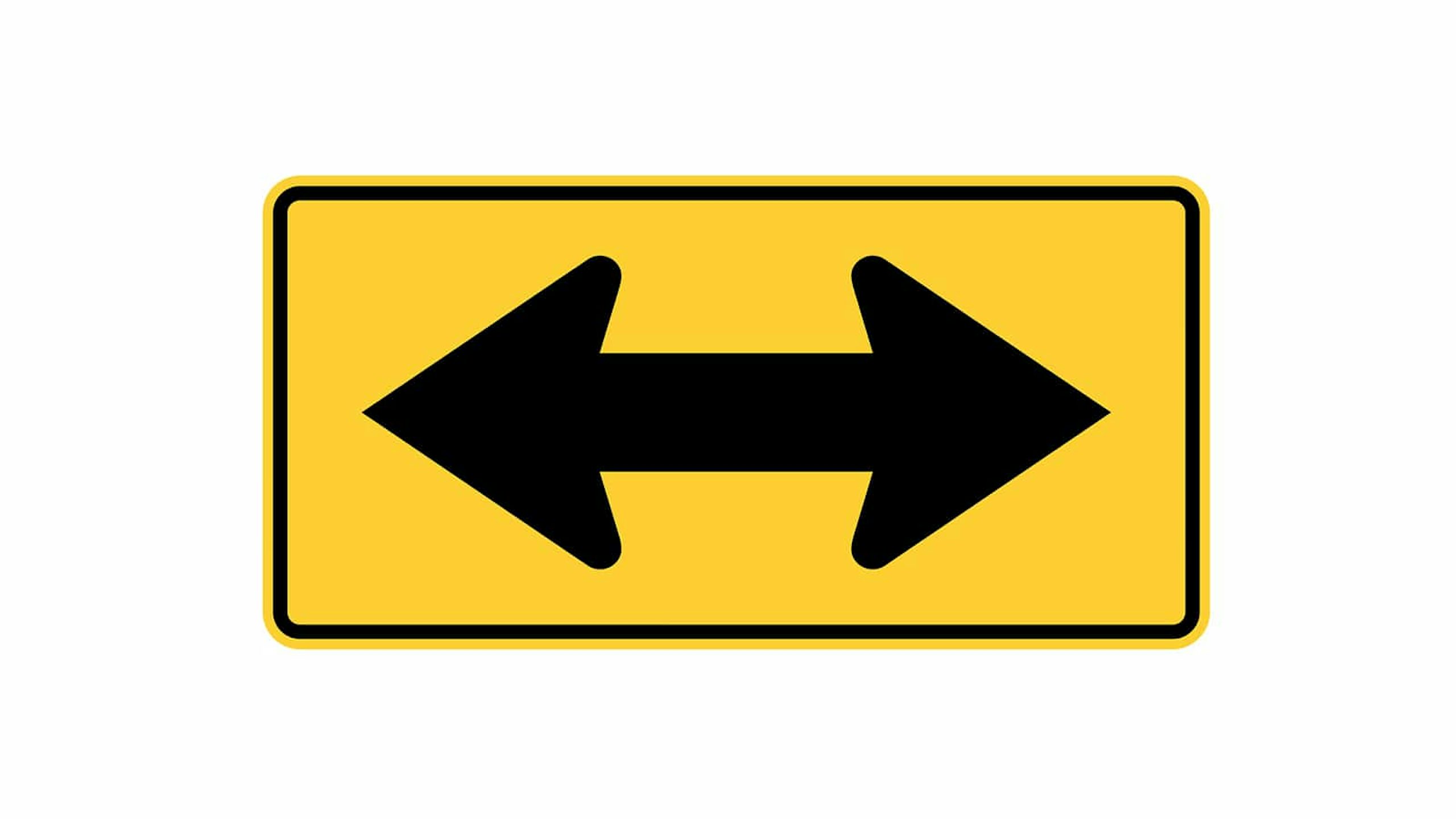 Warning sign Two Directional Arrow
