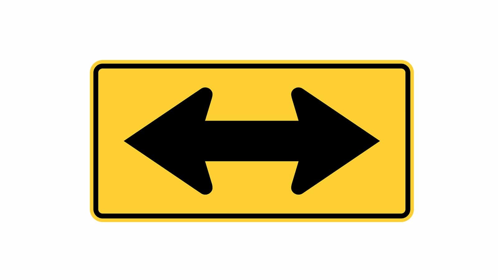 Warning sign Two Directional Arrow