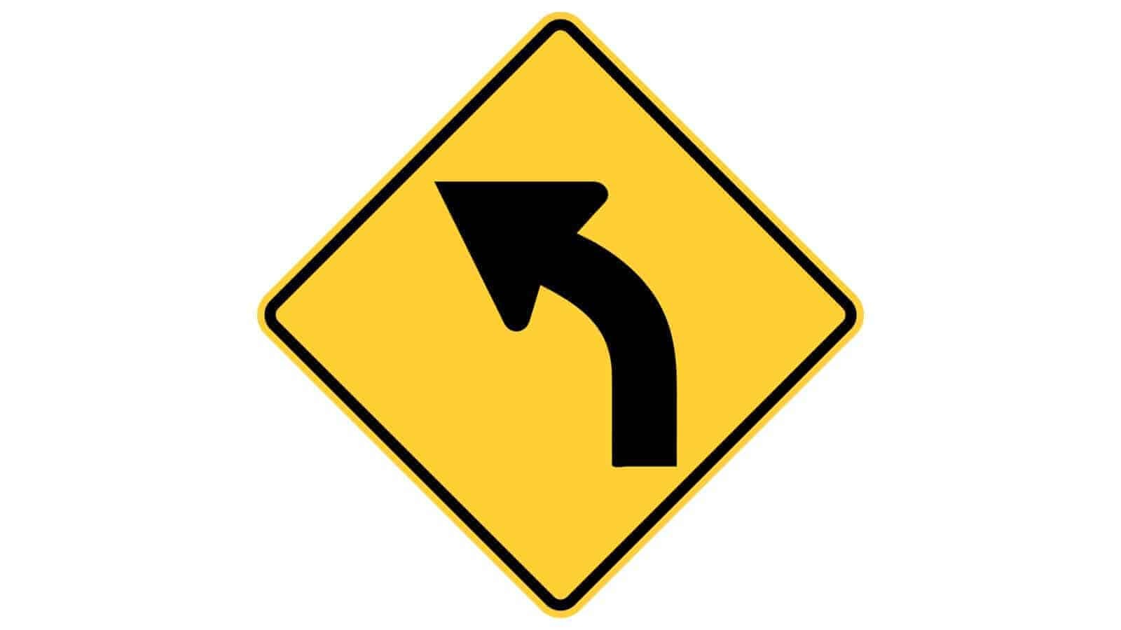 Warning sign curve to the left