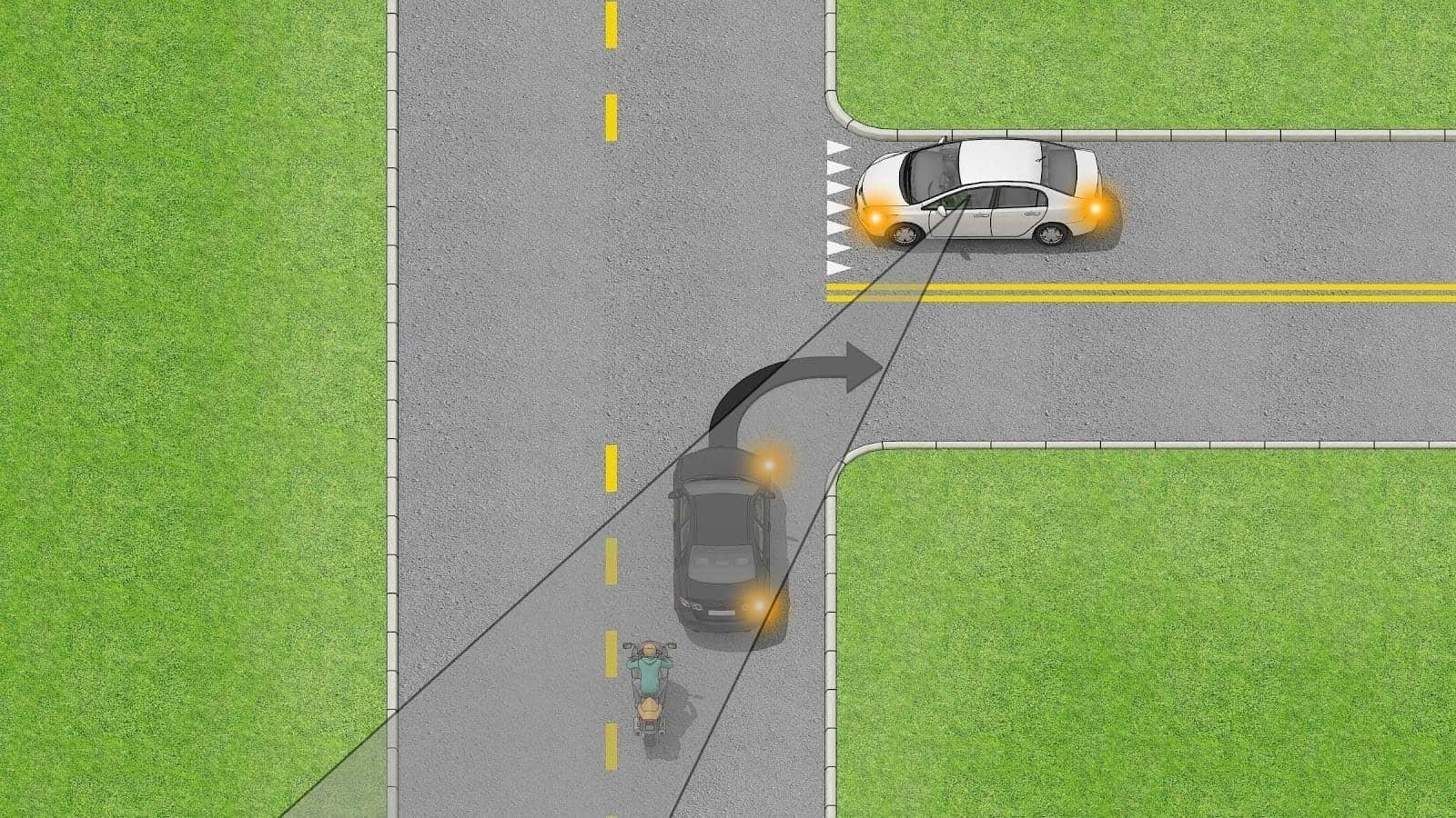 Look for motorcyclists when turning, and remember that they may be hidden from view by other vehicles