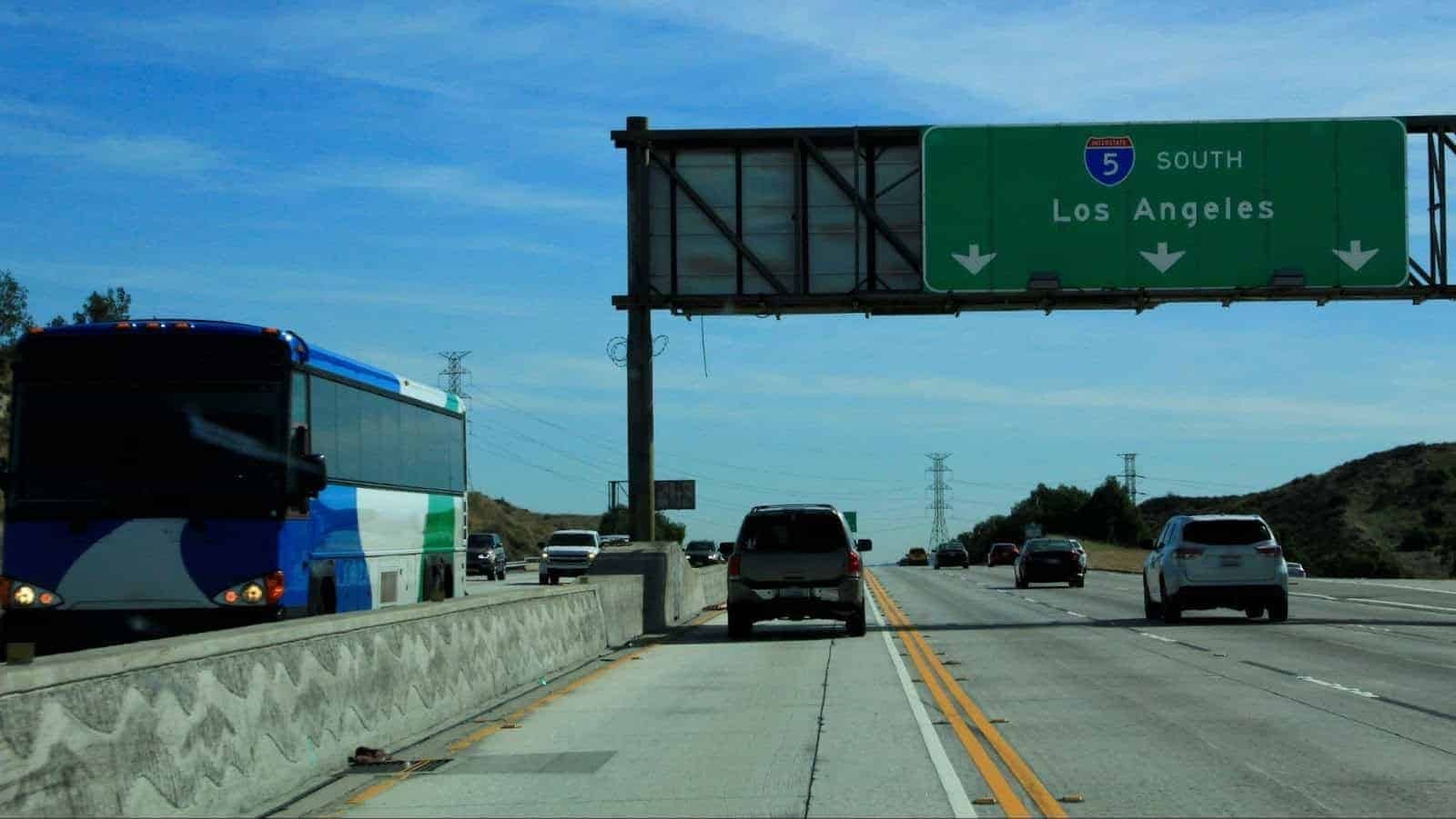 Car driving in HOV lane