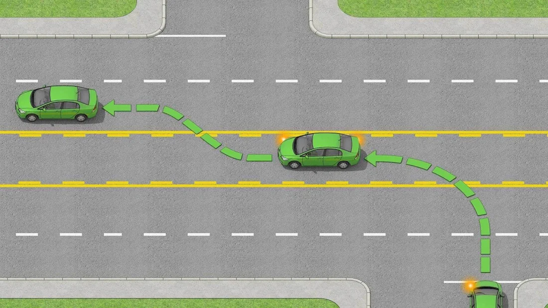 Common Center Turn Example Center Turn Lane Rules Explained | Zutobi Drivers Ed