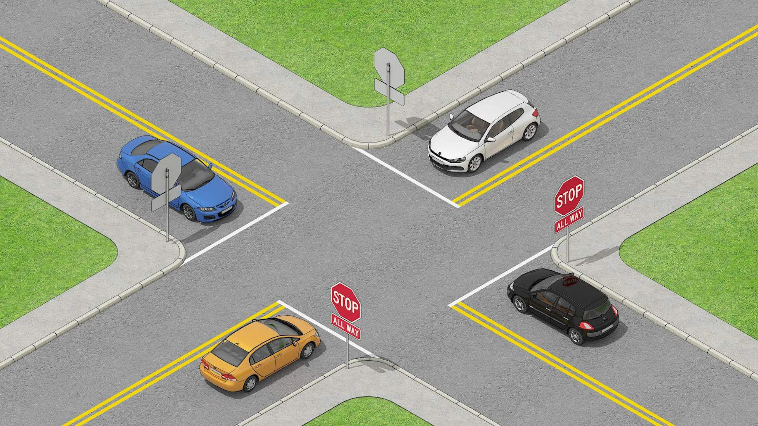 4 Way Intersection Sign 4 Way Intersection Sign