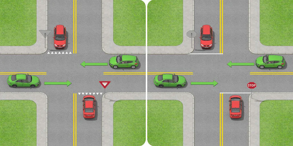 Stop/yield Proceed Sign Who Goes First at Controlled Intersections? STOP & YIELD Signs