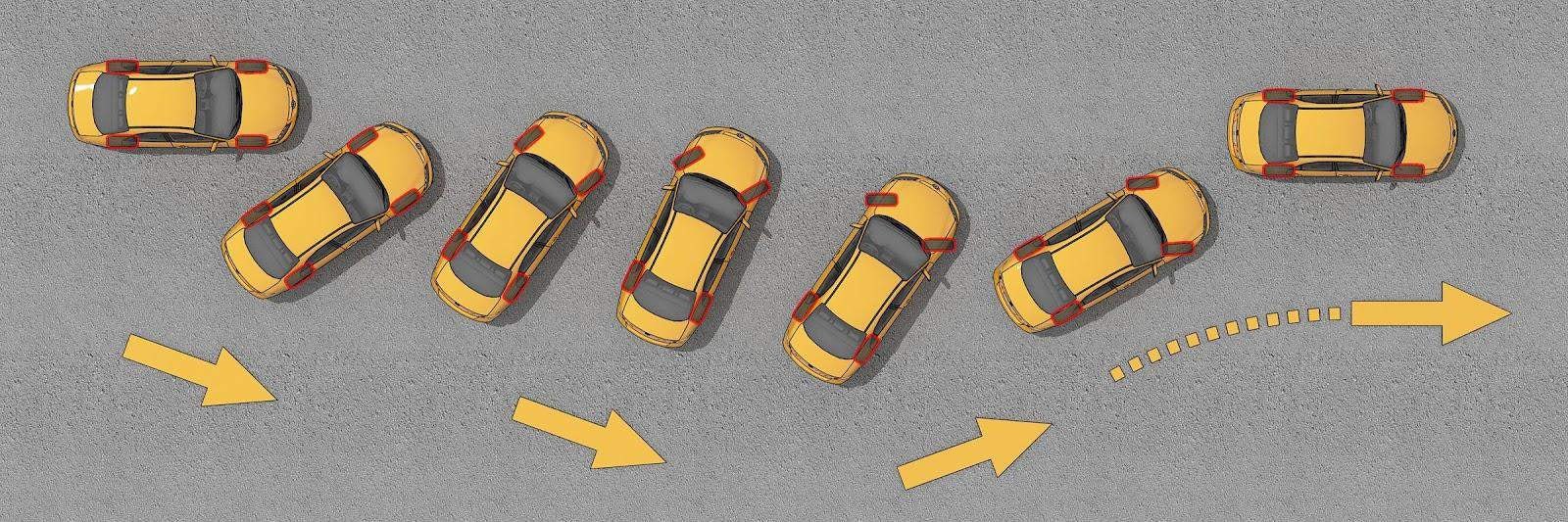 In case of a rear-wheel skid, turn the steering wheel in the direction of the skid.