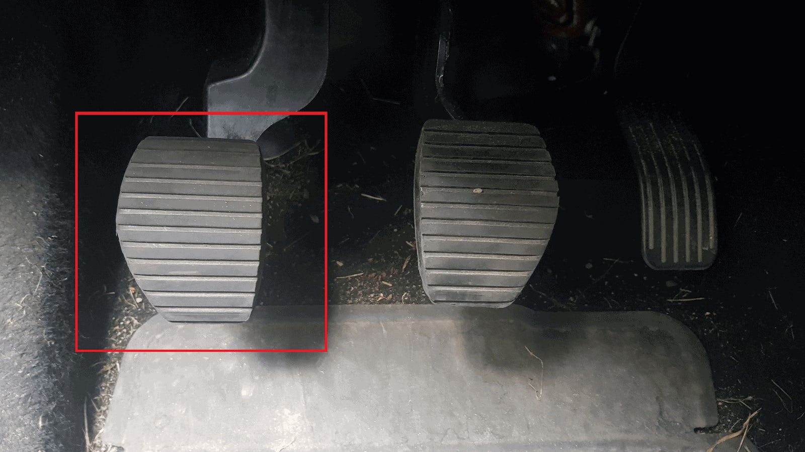 the pedals of a manual car