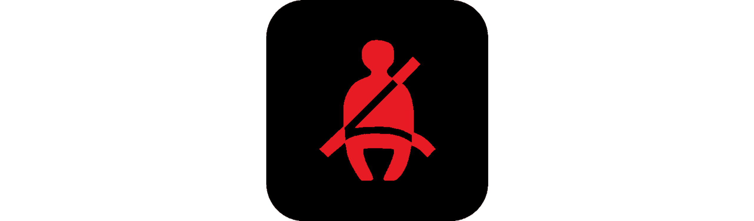 seat belt indicator light on a black background