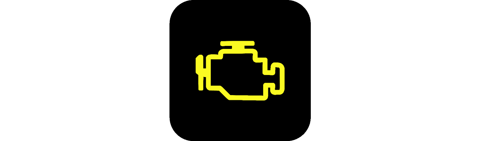 check engine light on a black background