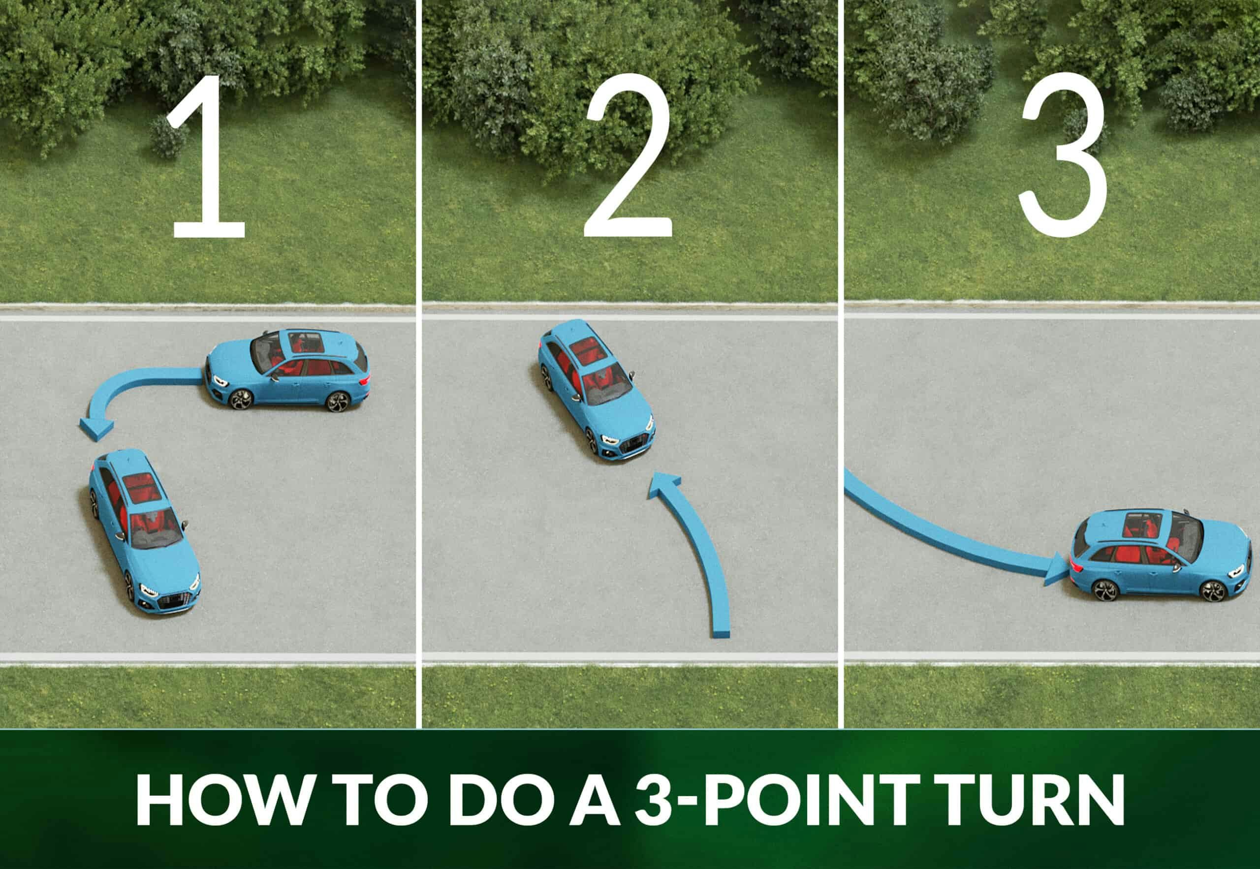 Pointing turn. 3 Point turn.