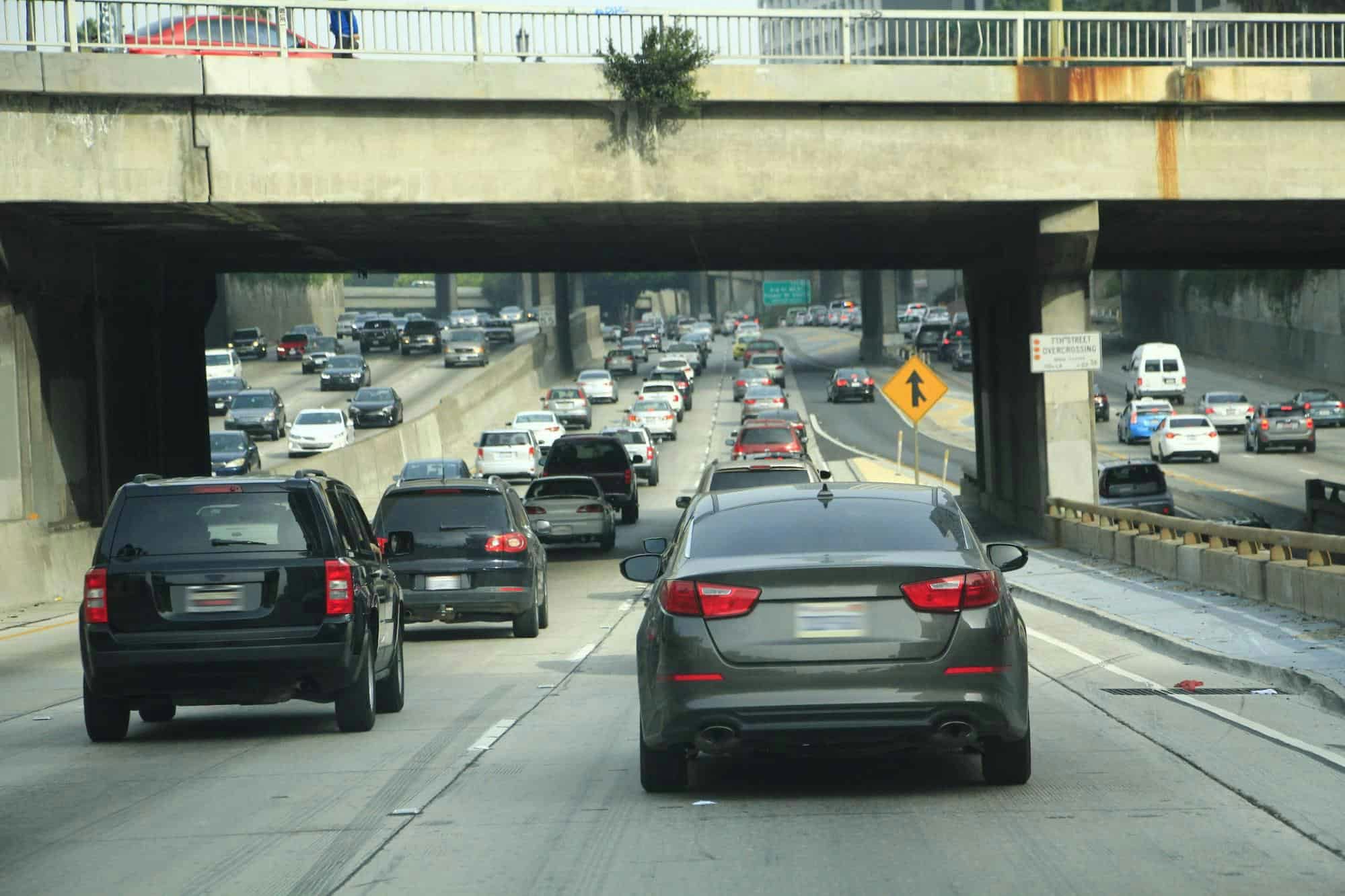 highway with heavy traffic