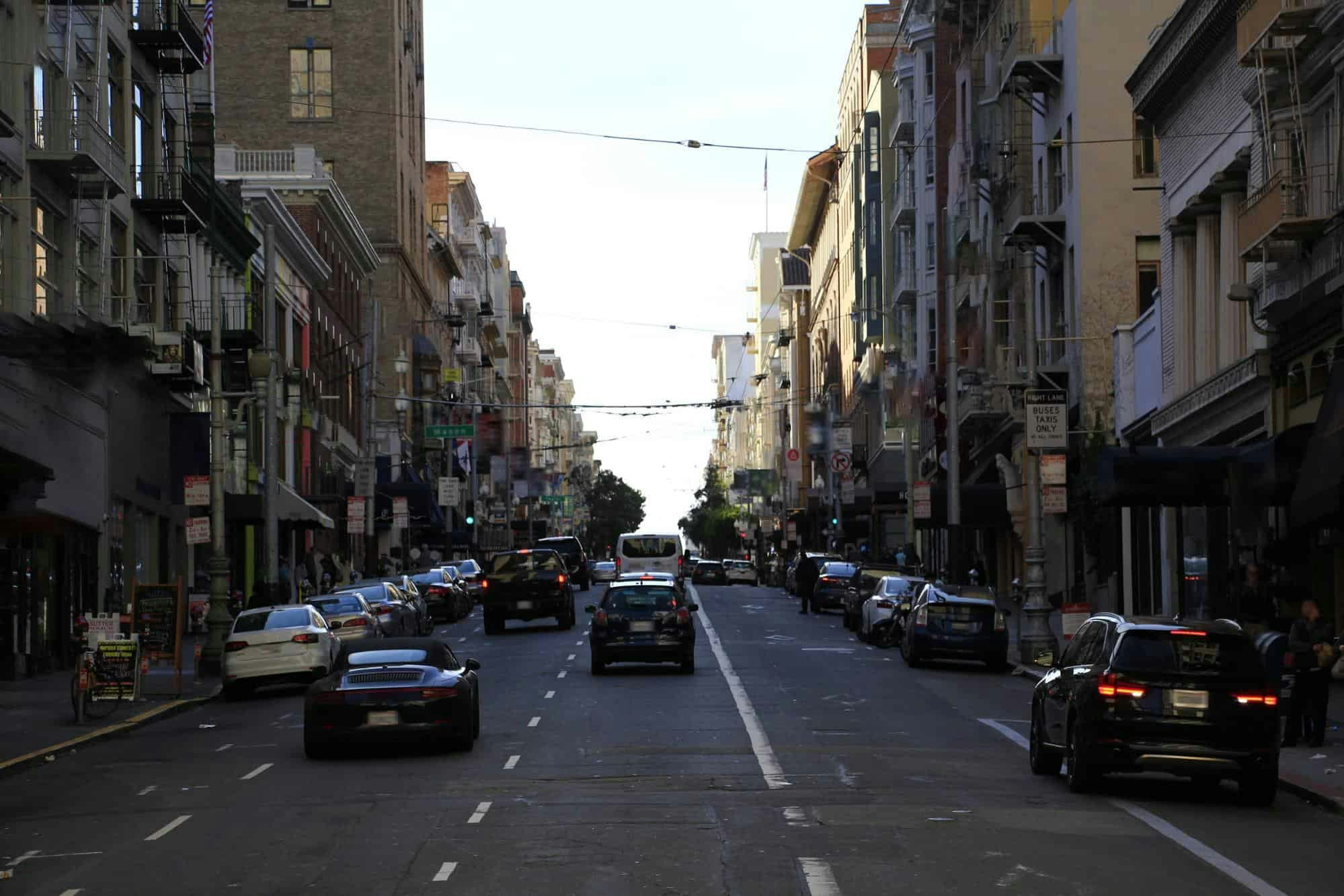 A one way street in city center