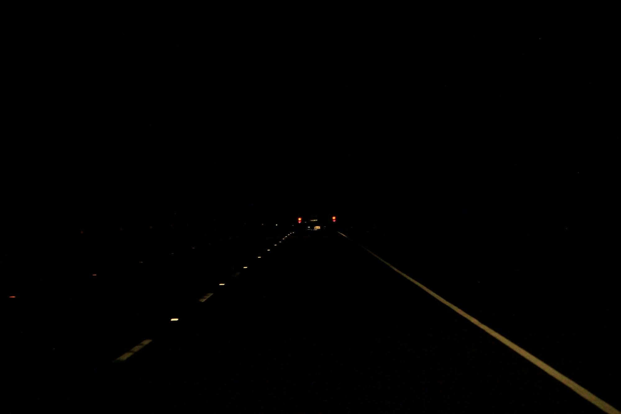 Highway driving at night