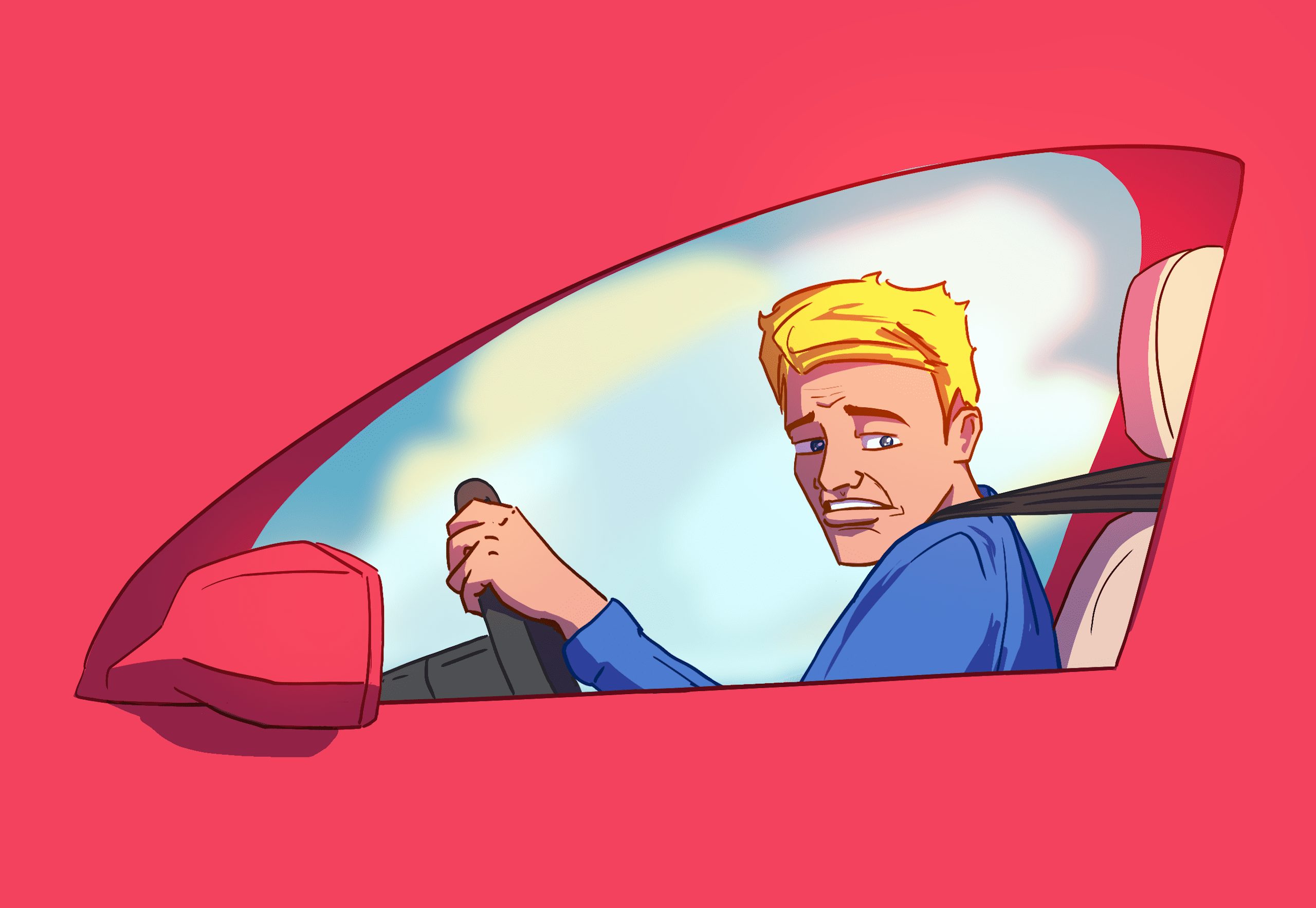 man anxious when driving