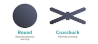 Round Crossbuck Signs
