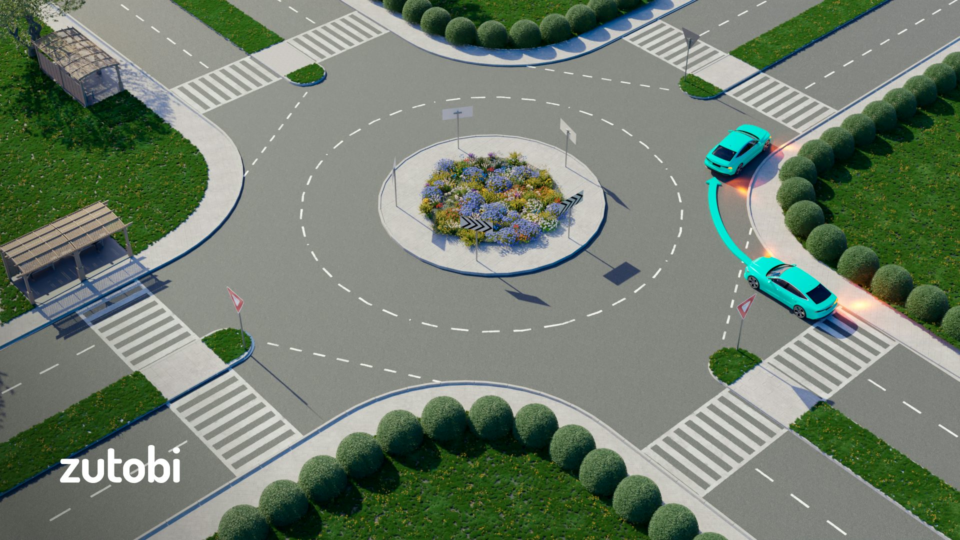 Turning Right in a Roundabout