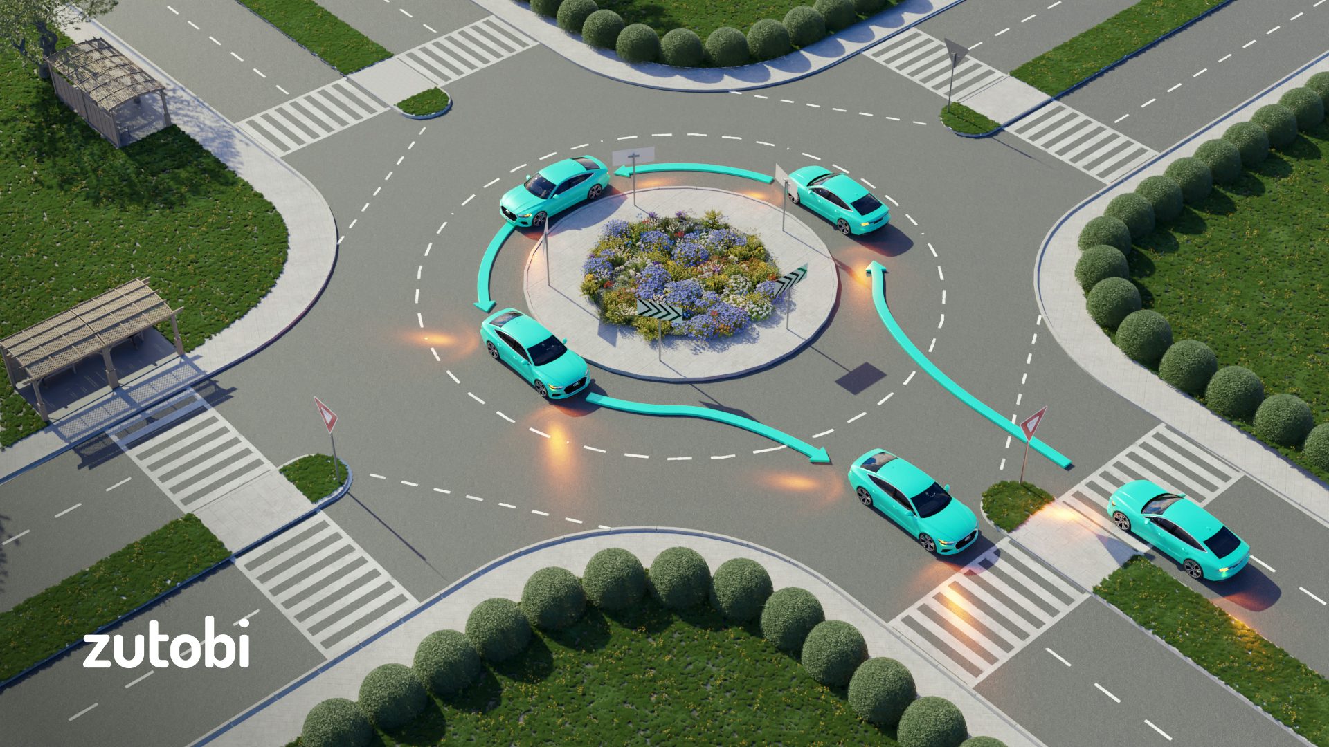 U-turn in a Roundabout