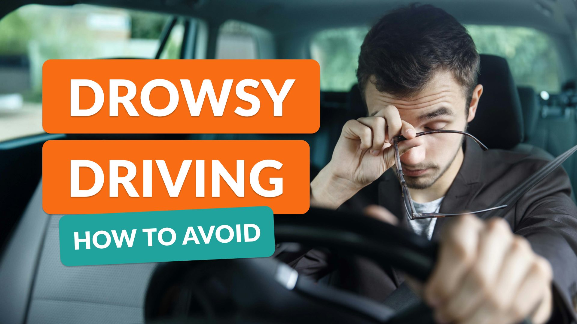 drowsy driver behind the wheel