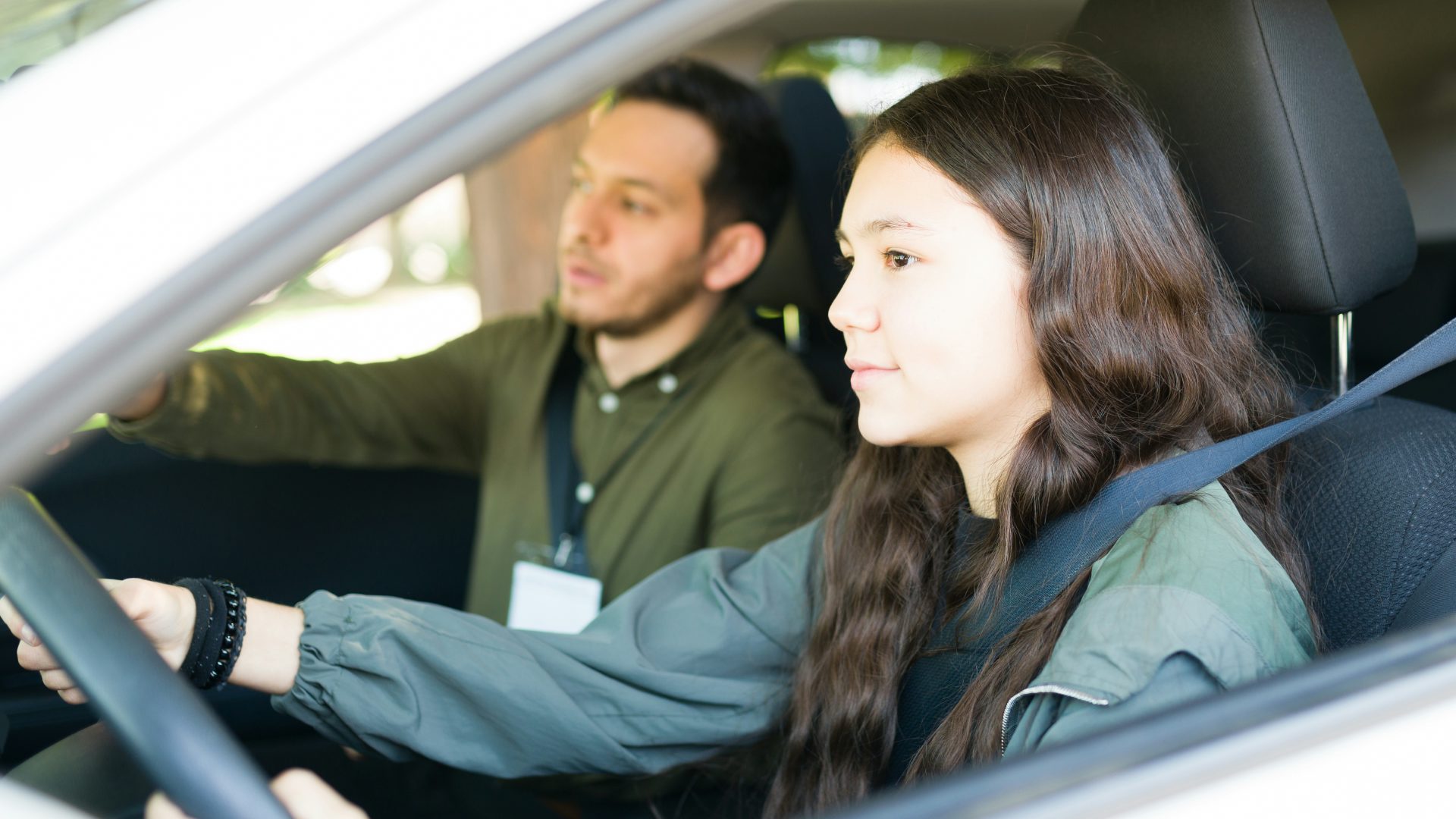 photo of a teen driver with an instructor