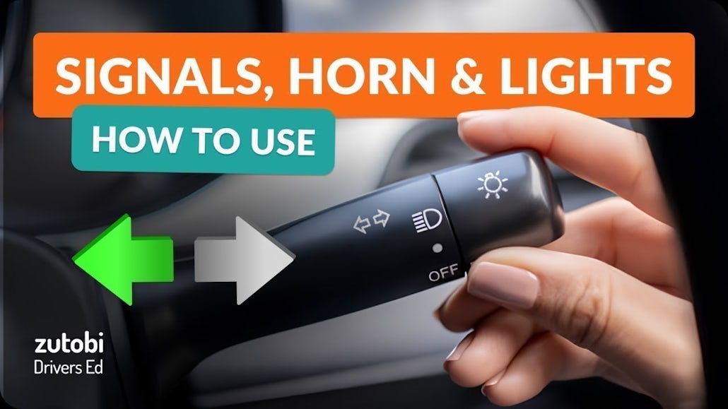 How to use Turn Signals, Lights, Hazard Lights & Horn Zutobi Drivers Ed