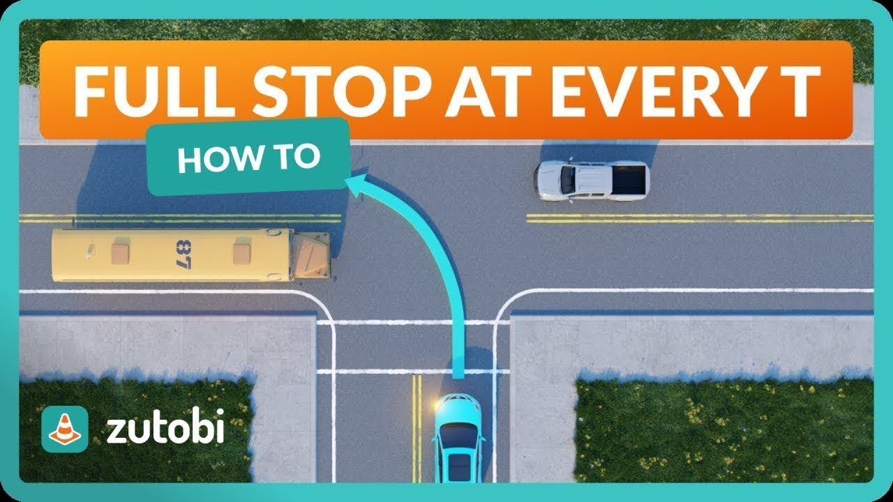Full Stop at T-intersections: Driving Instructor Explains
