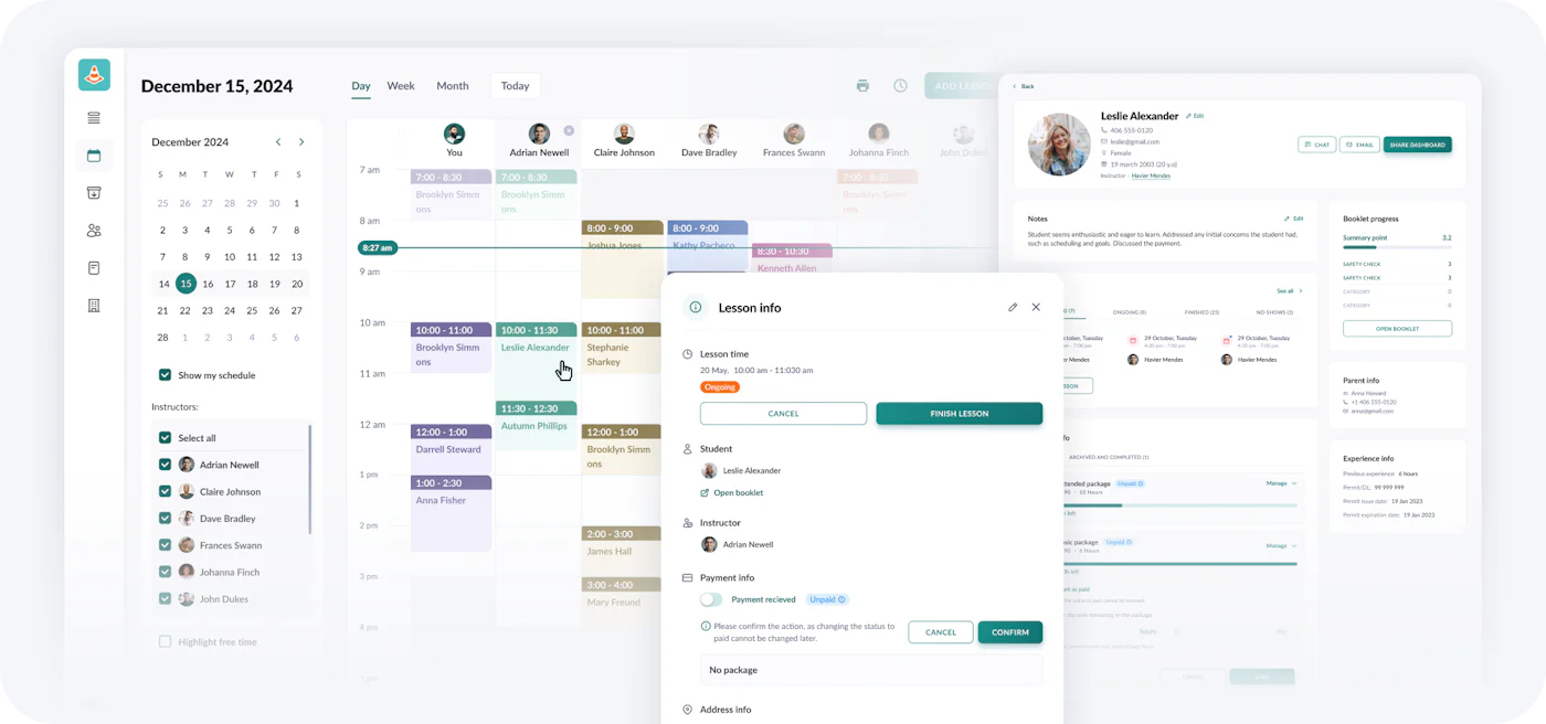 Zutobi Instructor platform — schedule, students, and curriculum