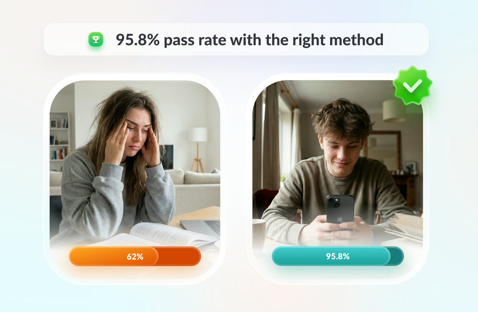 Teen with ADHD struggling to study for permit test, feeling overwhelmed by a driver's manual