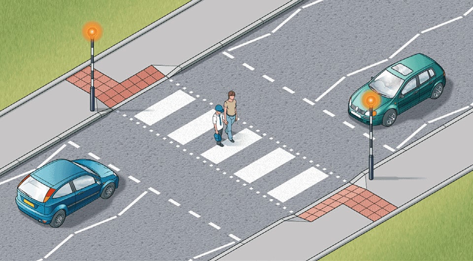 PEDESTRIANS USING A ZEBRA CROSSING