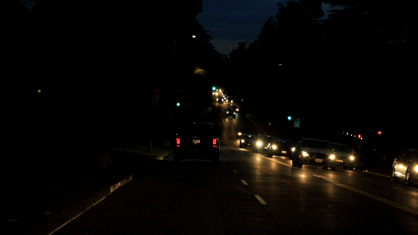 Vehicles using dipped headlights.