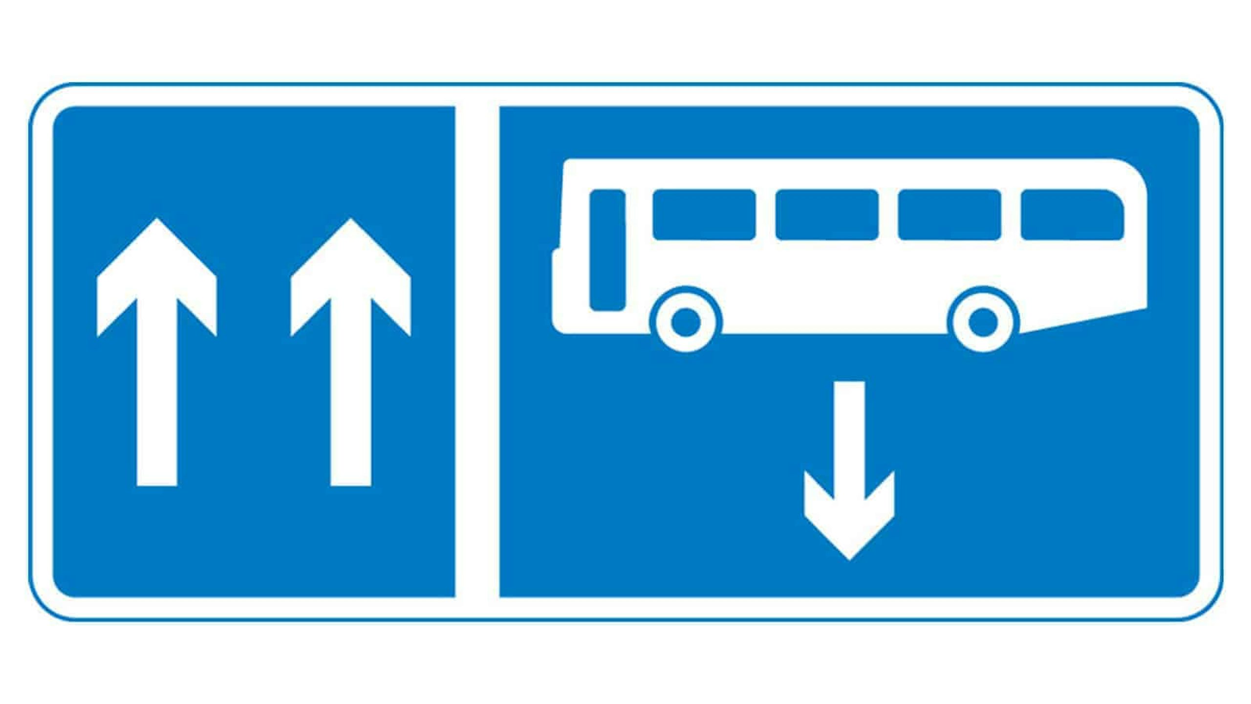 Дорожный знак прицеп. Opposite Road sign. Bus Lane sign.