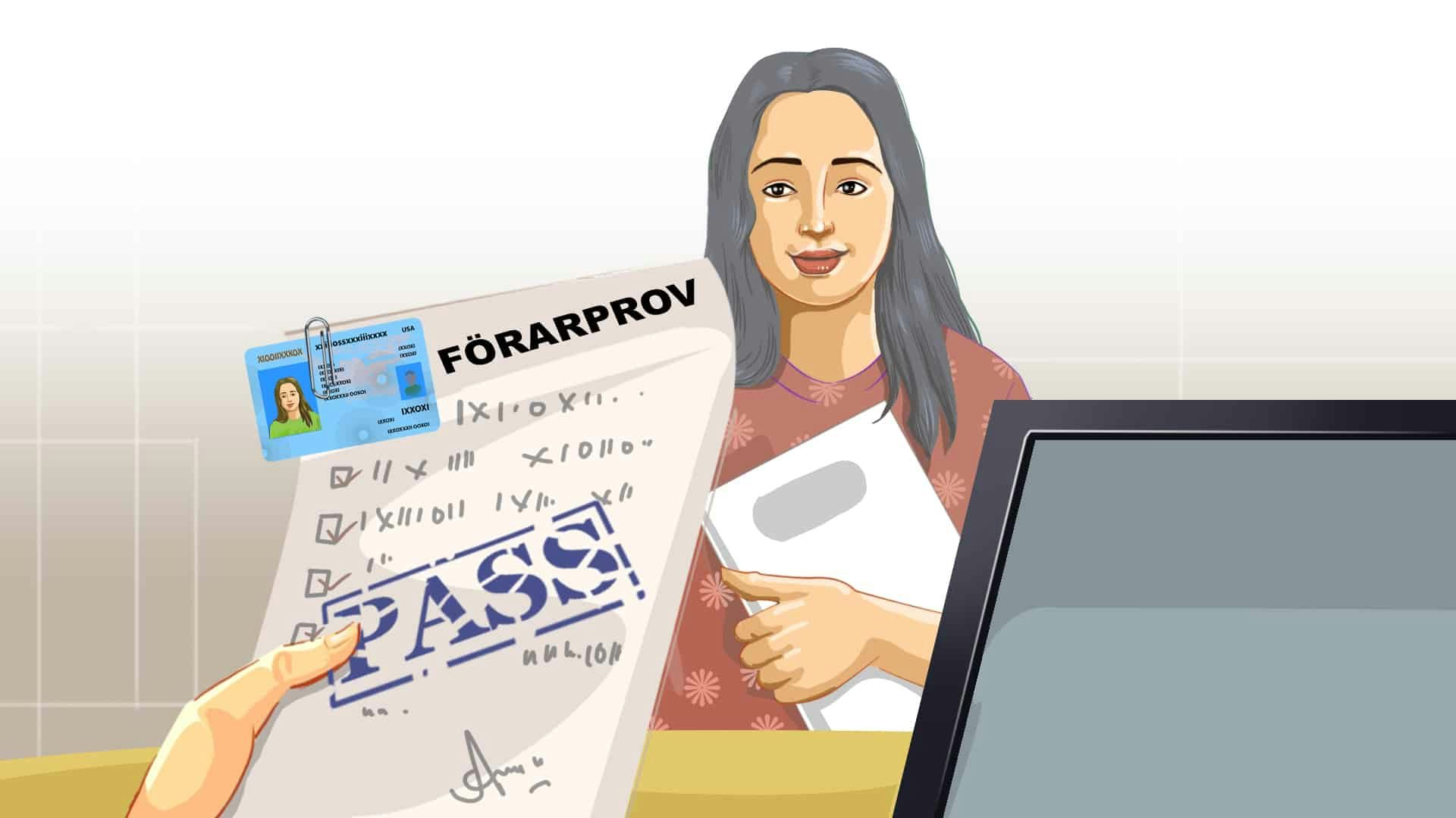 en tjej som klarat uppkörningen